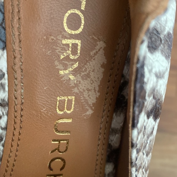 Tory Burch Kira Elastic Heel Snake Python Print Loafers Flats Shoes 8 - Picture 8 of 9